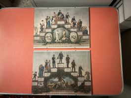 Stufenalter Mann und Frau Bilder Set gerahmt 40x30 cm