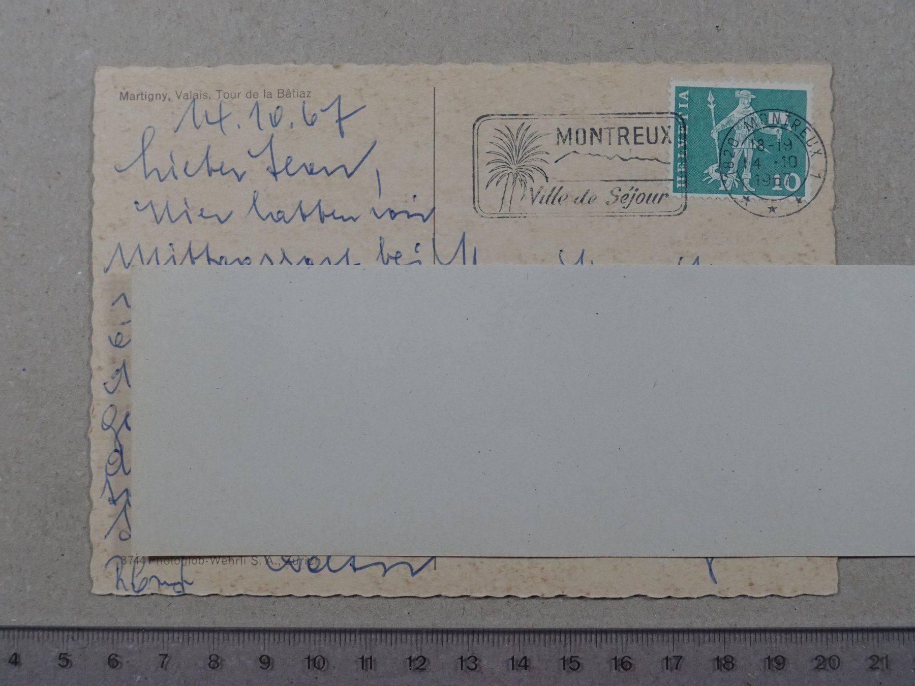 Ansichtskarten: Martigny, 1967 – Gebraucht aus Lenzburg von fh1 1