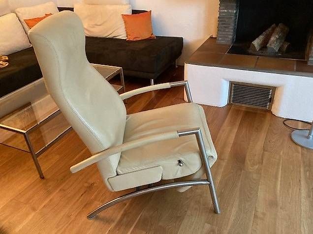 Poltrone: Relax-Sessel aus beigem Leder – Usato da Bertschikon Gossau venduto da Juan1001