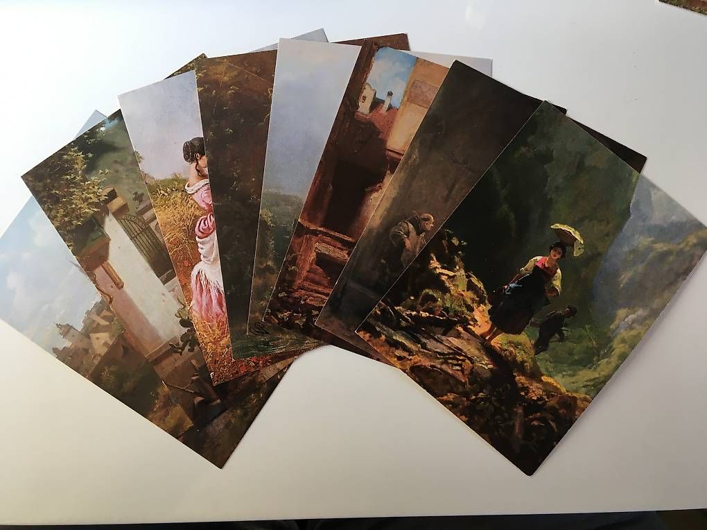 Cartoline postali: 25 alte Ansichtskarten (Gemäldeausschnitte Carl Spitzweg) – Nuovo (secondo la descrizione) da Gockhausen venduto da rewie 1