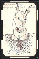 Künstler Handgemalt: Esel im Kleid mit