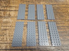 lego lot de 8 x 3029 Dark Bluish Gray Plate 4 x 12