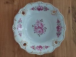 Dekoratives Weimar Porzellan, Schale mit Rosendekor, 1950er