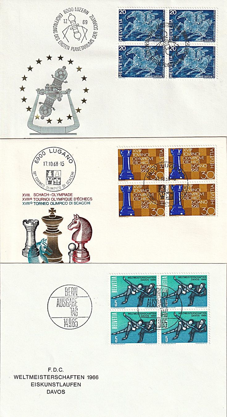 Tutti i francobolli: 3 FDC mit Viererblock 1966-69 – Nuovo (secondo la descrizione) da Frauenfeld venduto da ottoleo
