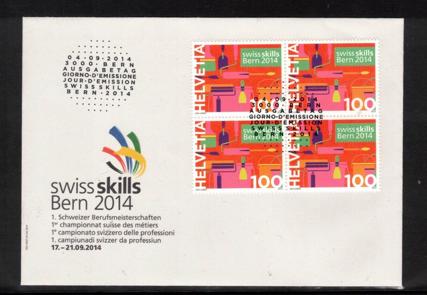 Tutti i francobolli: 2014 FDC 4er SwissSkills aus ABO – Usato da Rheinau venduto da loxis