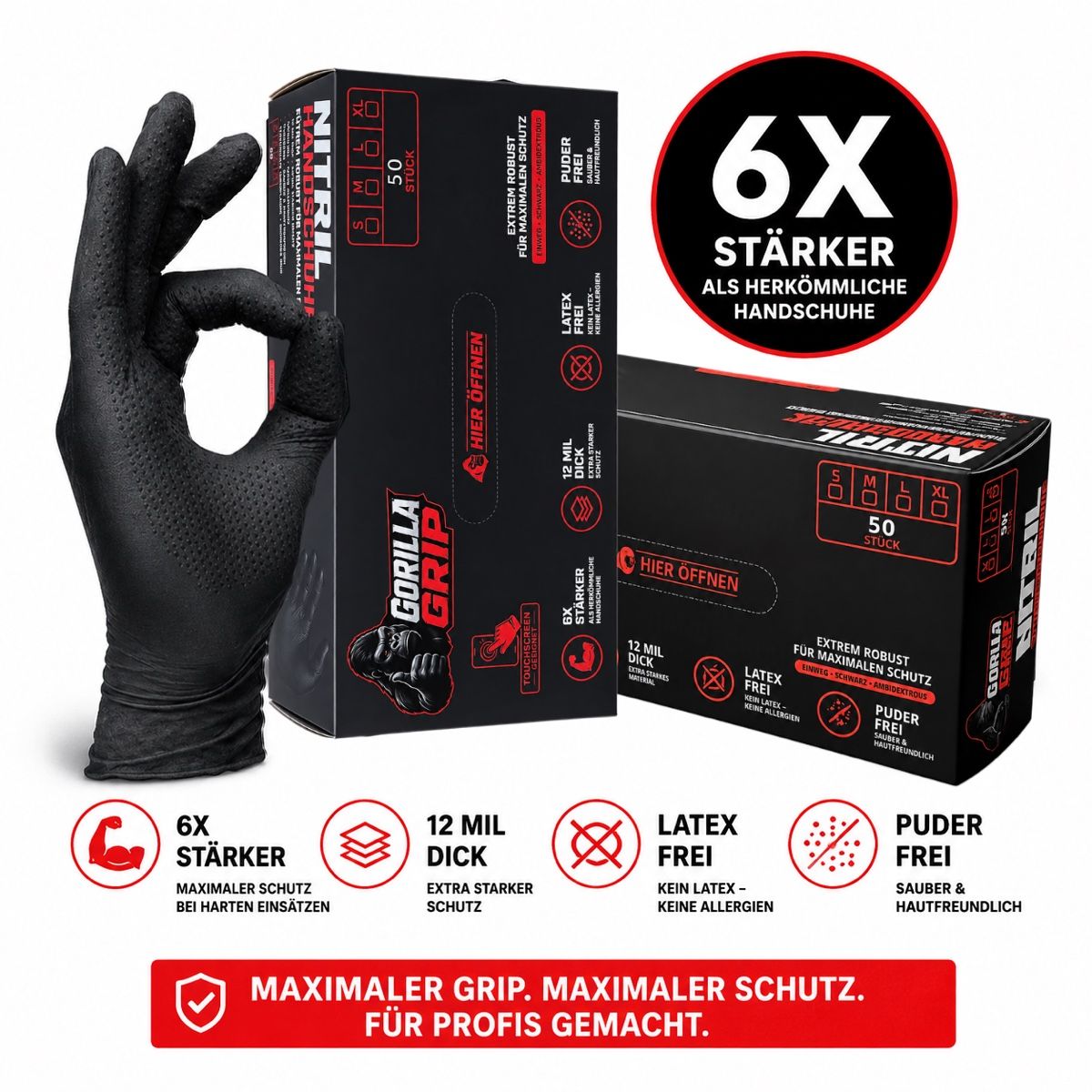 Gants & mitaines : GorillaGrip Nitril Handschuhe – Neuf avec emballage d'origine à Rikon im Tösstal par sec_9hmf 2