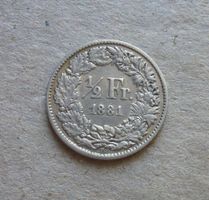 ++1/2.- Franken 1881, gute Erhaltung