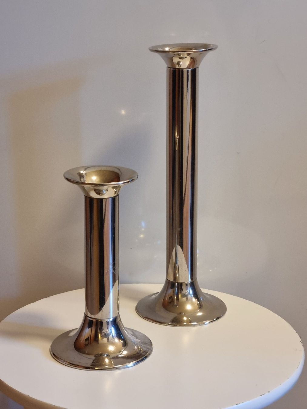 Portacandele: 2x Kerzenständer silber vernickelt Modern Classic – Usato da Scharnachtal venduto da devin03