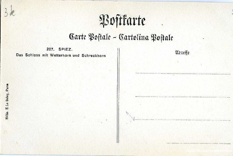 Cartoline postali: Spiez + ca. 1910 – Usato da Emmenbrücke venduto da teestube 1