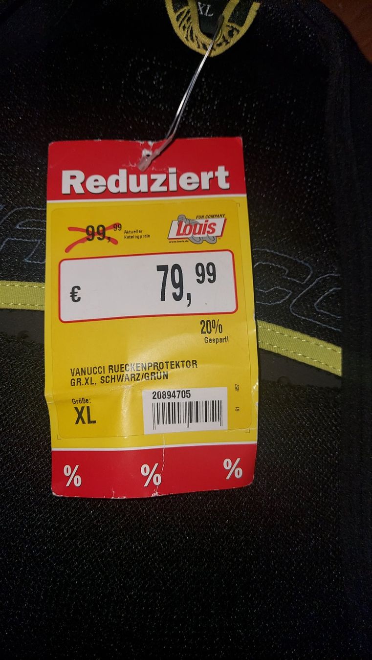 Sonstige: Vanucci Rückenprotektor XL NEU – Neu und originalverpackt aus Hohenrain von ML-DD 4