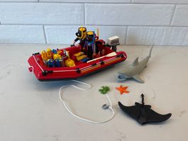 Set Playmobil bateau de plongée avec figurines occasion