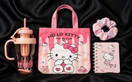 Set Hello Kitty: Borsa, Bottiglia, Quaderno, Elastico