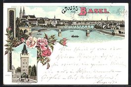 Litho Basel, St. Albanthor, Rheinpartie