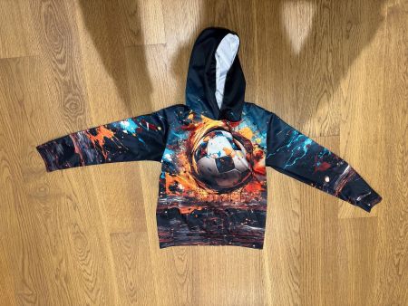 Hoody für Kinder, Gr. 150, Fussball-Fan-Muster