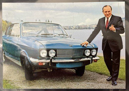 Cartoline postali: Ruedi Walter mit Auto,  Werbe Postkarte 1970 – Usato da Kriens venduto da WULLU99