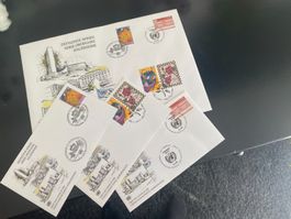 1999 / Uno Onu UN / NY Wien Genf / Trio FDC + 3x FDC