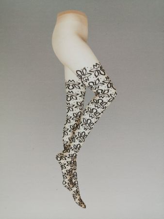 WOLFORD Monogram Flower Tights 20 DEN Nylons - S, NEU