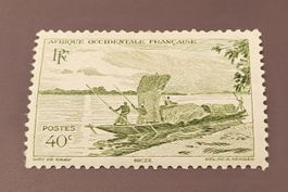 Französische-Westafrika 1947 Schiff alte briefmarke
