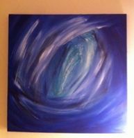 Bild handgemalt Blue 80 x 80 cm auf Leinwand