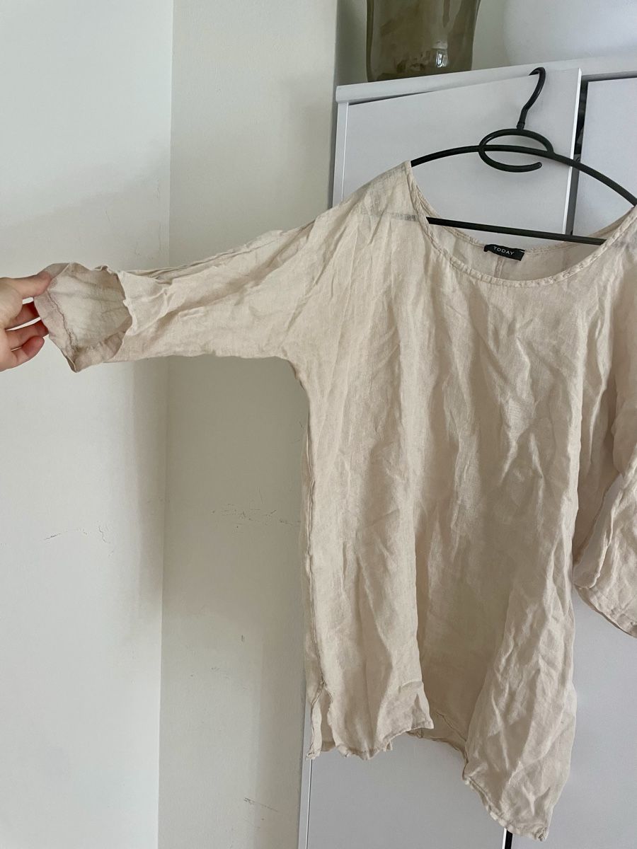 Vestiti: 100% Leinen Strandkleid/Kleid, beige, onesize – Usato da Zürich venduto da Carlajimena 2