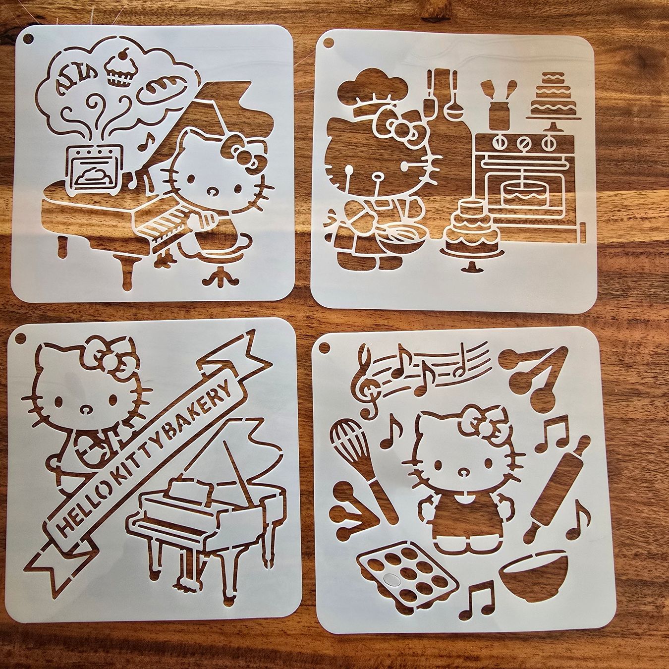 Sciablone: 4 Stk. Hello Kitty Zeichenformen/Schablonen – Nuovo e nell'imballaggio originale da Zürich venduto da amysmith