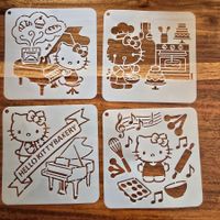 4 Stk. Hello Kitty Zeichenformen/Schablonen