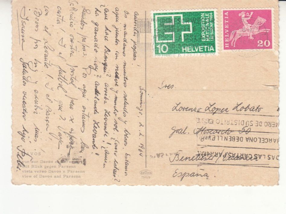 Cartoline postali: Davos 1964 – Usato da Bürglen TG venduto da StampGraf 1
