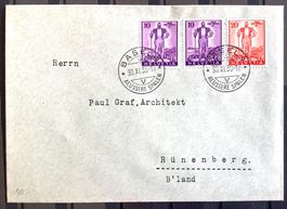 1936 -  Pro  Patria Brief / Basel - Rünenberg