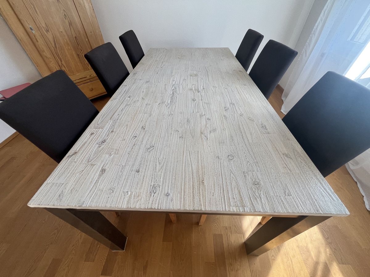 Set di tavolo e panche: Wohnzimmertisch mit 6 Stühlen – Usato da Hochdorf venduto da bachfrau01 4
