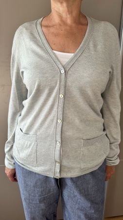 Gilet en Cachemire et Soie Gris Taille 42