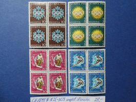 CH 1948 Nr. W25-W28 postfrische Viererblöcke