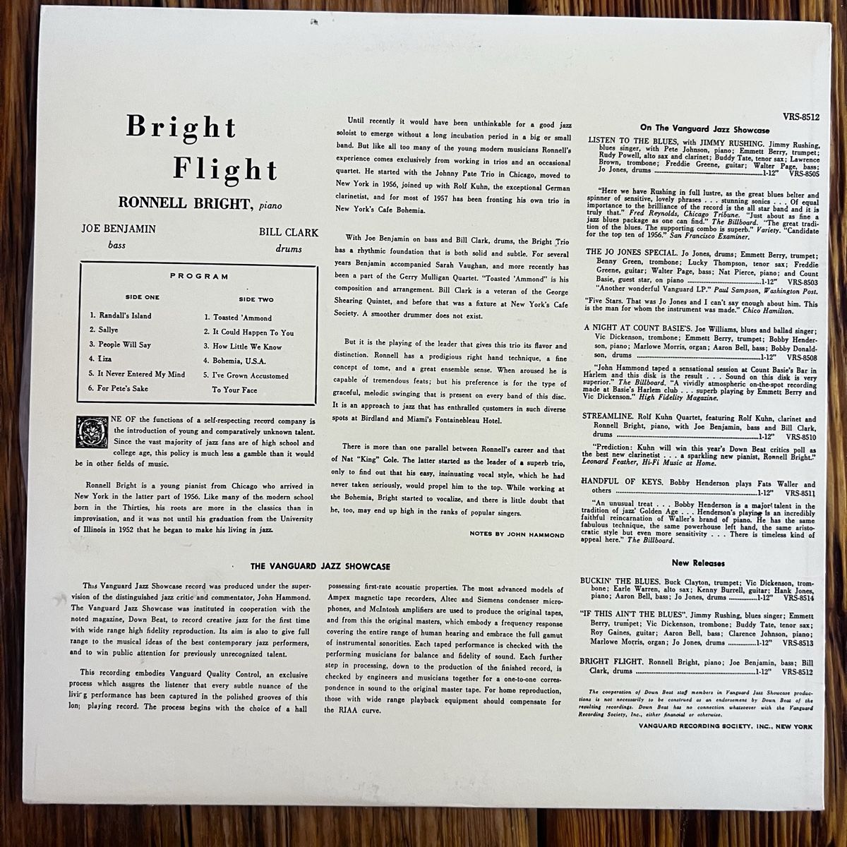 Dischi in vinile:  Ronnell Bright Bright Flight Vanguard Vinyl – Usato da Umiken venduto da mar_p7n9 1