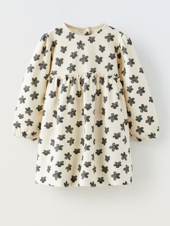 ZARA BABY 🤍 Robe jacquard à motifs Fleurs NEW! 104