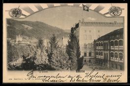 Thun, Kaserne, gerahmt mit Kanonen und F