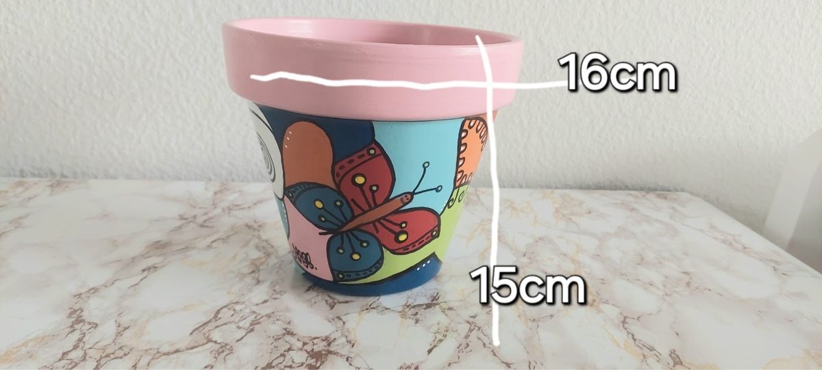 Vasi per fiori: Handbemalter Blumentopf, einzigartiges Design, Frühling! (57 – Usato da Basel venduto da Pureza82 1