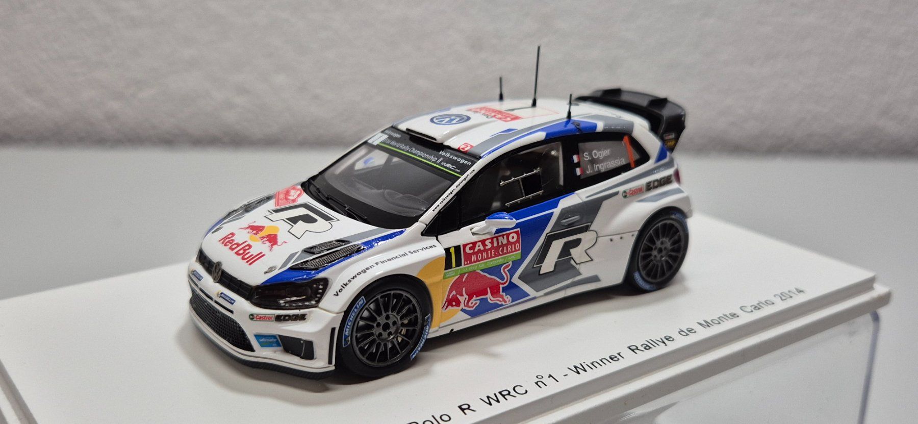 Volkswagen Modellini d'auto: Polo R WRC Winner Monte Carlo 2014 – Nuovo e nell'imballaggio originale da Riggisberg venduto da Mahali04