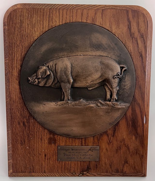 Grosse Glücks- Schwein Relief aus Bronze ( Huguenin) | Kaufen auf Ricardo