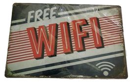 Free WiFi   - Blechschild  (neu, OVP)