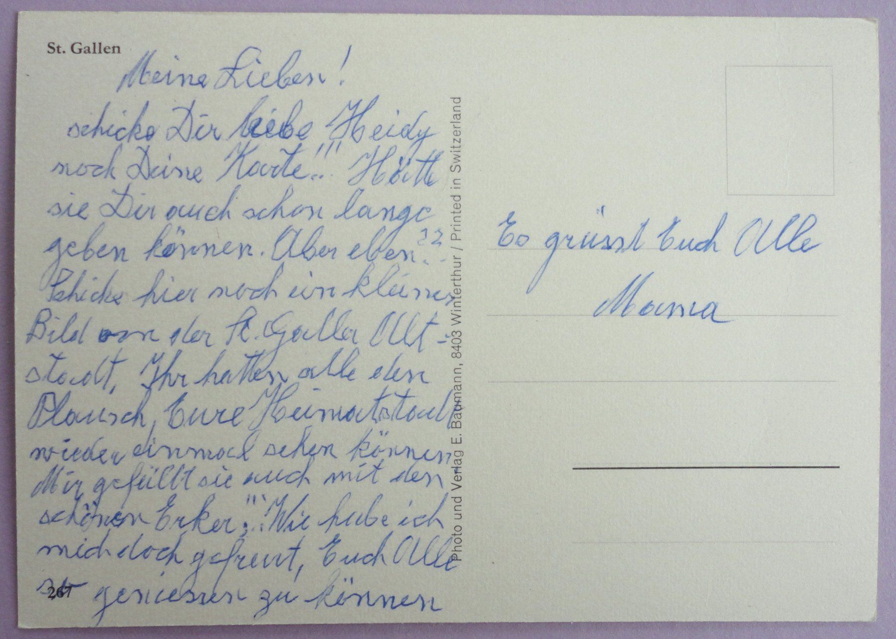 Cartoline postali: St. Gallen – Usato da Fétigny venduto da Billy2miny 1