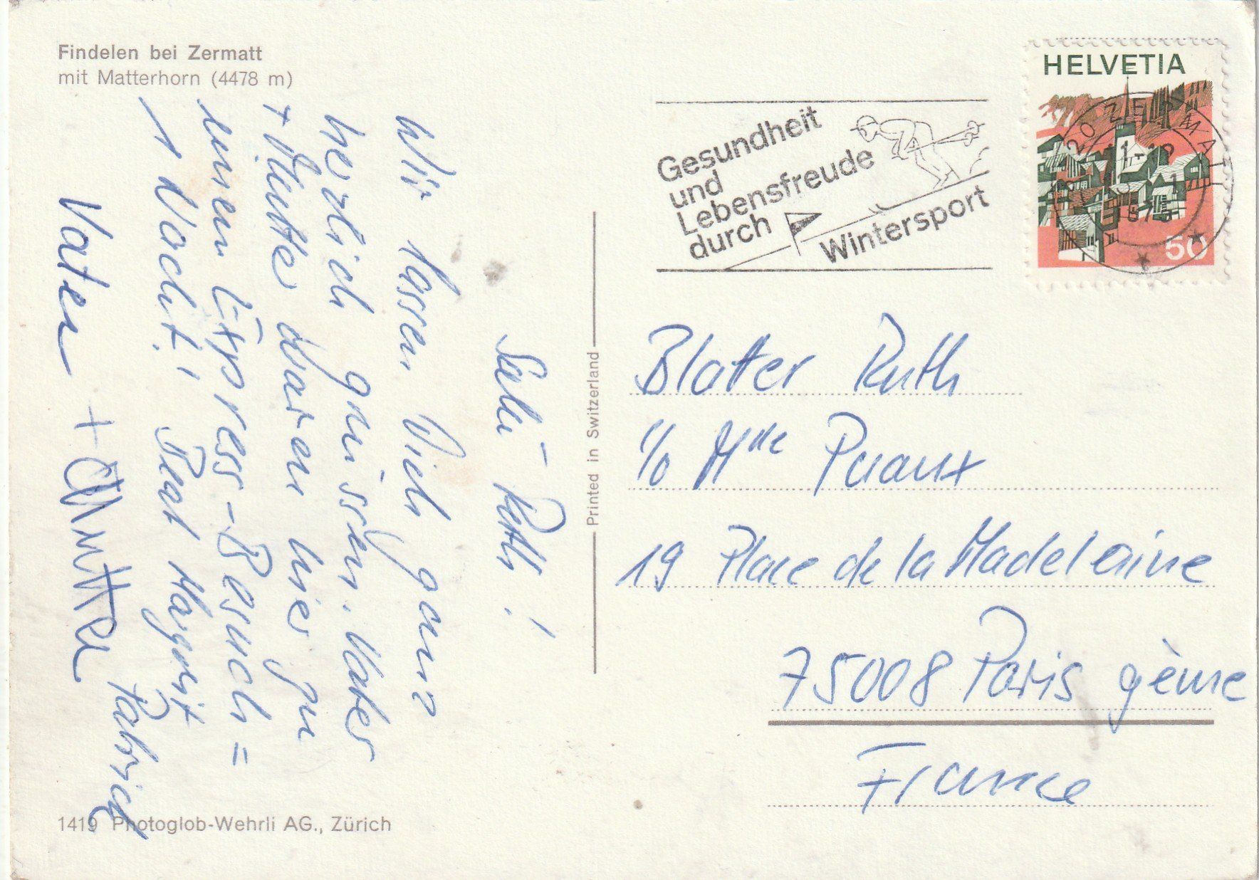 Cartoline postali: Findelen Matterhorn – Usato da Lumbrein venduto da made02 1