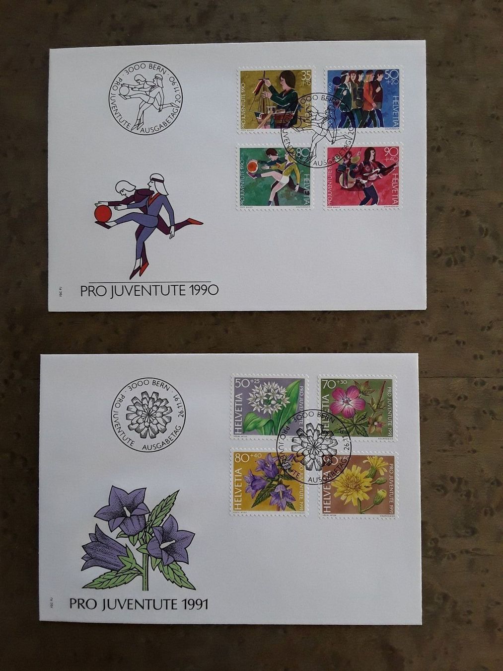 Tutti i francobolli: Pro Juventute FDC Brief 1990 / 1991 – Usato da Bazenheid venduto da derdelorean01