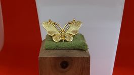 Brosche Schmetterling goldfarben mit Steinen guter Zustand
