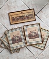 Lot de 5 cadres anciens avec gravures
