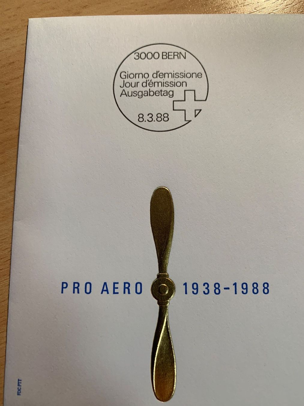 Alle Briefmarken: Pro Aero 1938-1988 Ersttagsbrief 8.3.88 – Gebraucht aus Ibach von lisch3 2