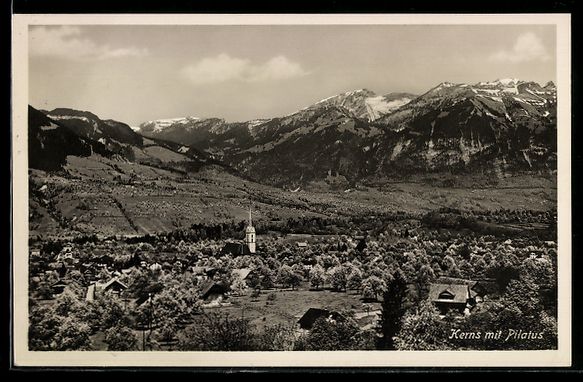 Cartes postales: Kerns, Blick über den ort mit Pilatus – D'occasion à Berlin par bartko-reher