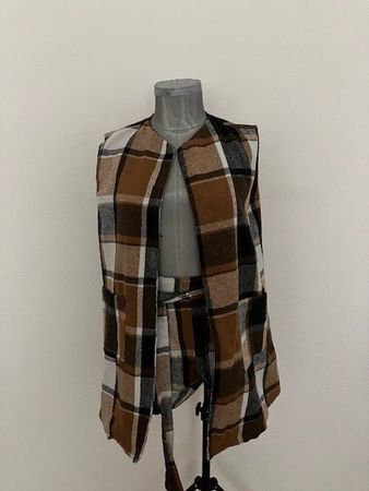Ensemble jupe et gilet à carreaux vintage - Taille 38