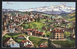 AK Herisau, Ortsansicht mit Säntis