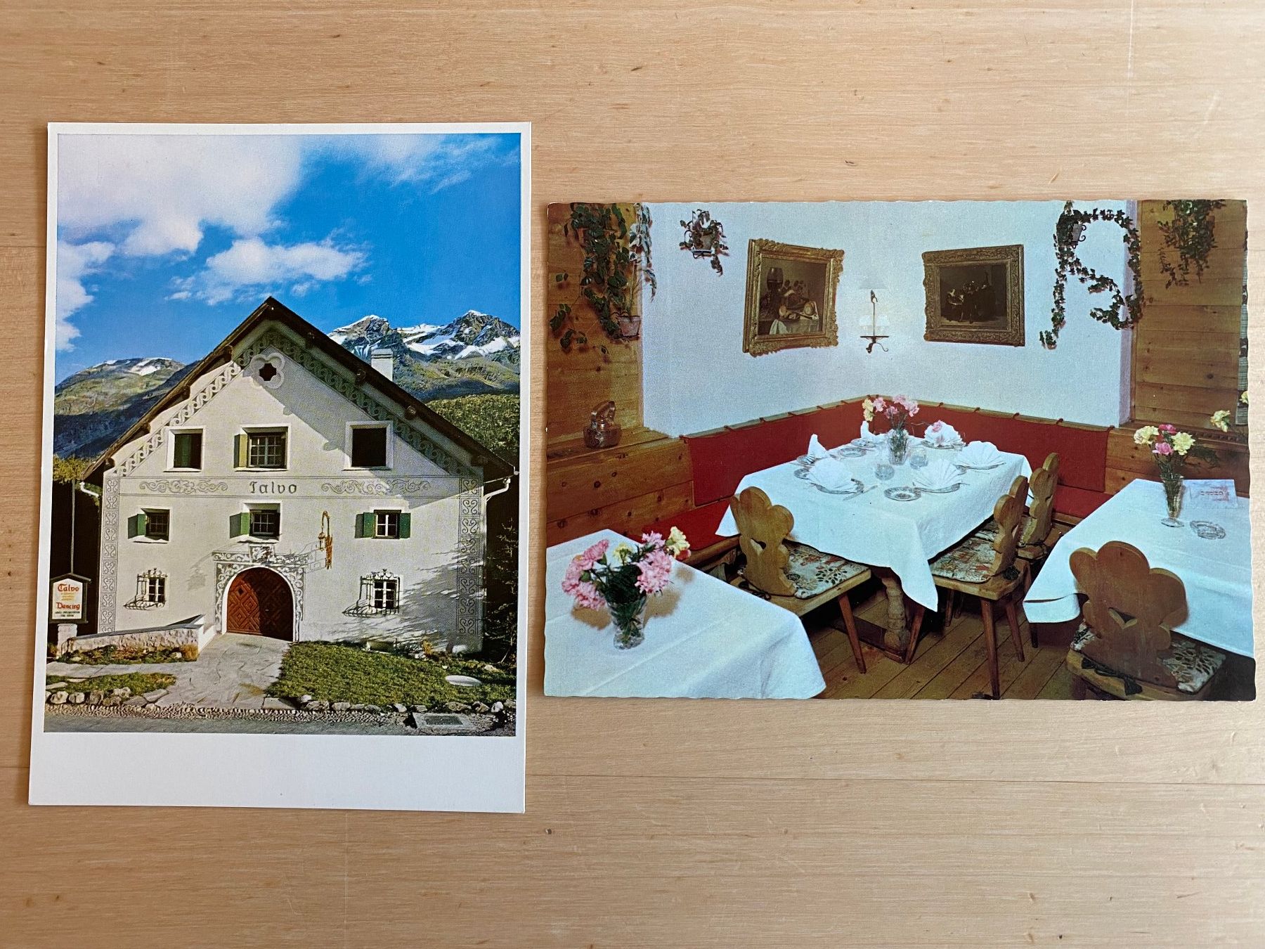 Ansichtskarten: 2 AKs Restaurant "TALVO", Champfer-St. Moritz – Neu (gemäss Beschreibung) aus deitingen von popcorn02