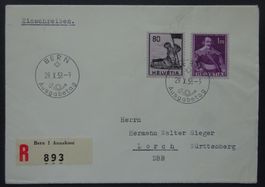 FDC 29.X.58 (deutsch), ZNr. 339 + 341, SBK 600.00