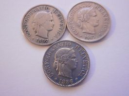 3 x 5 Rp. alt  1892/1907/1936